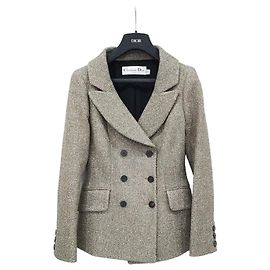 Dior Grau-Goldene Doppeljacke Braun