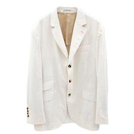 Brunello Cucinelli Ivory Corduroy Blazer Jacket White