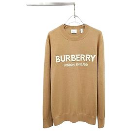 Burberry Strickpullover mit Intarsia-Logo in Camel Braun