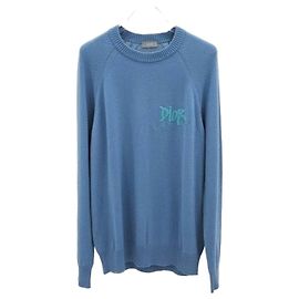 Dior Sean Stussy Logo Round Knit Grün