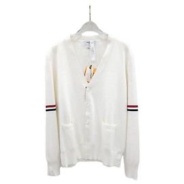 Thom Browne Milano Stitch White Armband Cardigan Weiß