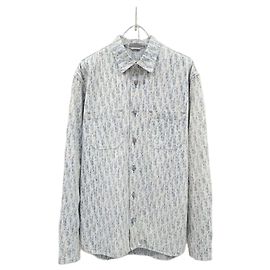 Dior Oblique Hemden aus Baumwolldenim Blau