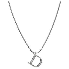 Dior Cubic-Halskette mit Logo Silber