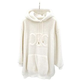 Céline Fleece com capuz oversized em shearling XS Verde