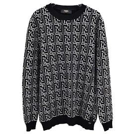 Fendi Round Wool Knit Black Schwarz