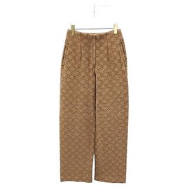 Fendi Logo Strickhose Camel Braun
