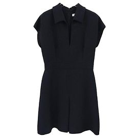 Dior Abito in lana e seta nero Nero