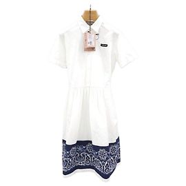 Miu Miu Bandana Popeline Kleid Weiß Einteiler Weiß