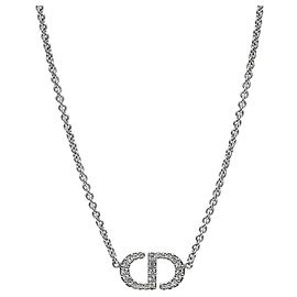Dior Petite CD Silver Necklace Silvery