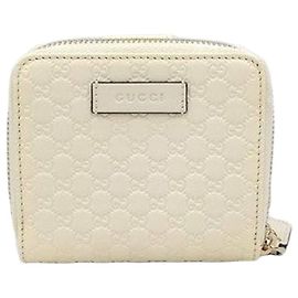 Carteira Gucci Micro Zip de couro marrom Marrom