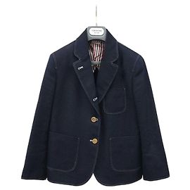 Thom Browne Kurze Patch-Jacke aus Baumwollcanvas Grün