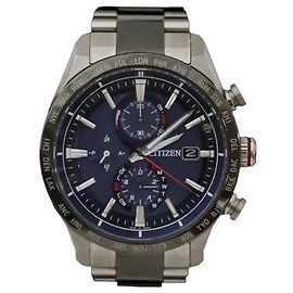 Autre Marque Eco-Drive Quartz Titanium Blue Dial Blau