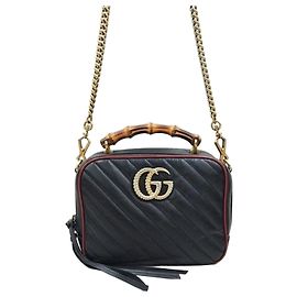 Gucci Borsa a tracolla con manico in bambù e catena Marrone