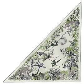 Hermès Pañuelo Triangular Equateur Castaño
