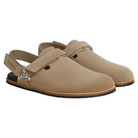 Mules Hermès Noon en daim beige Marron
