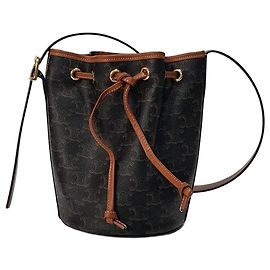 Céline Sac seau à cordon Marron
