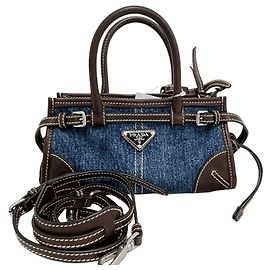 Prada Mini Tasche Denim Blau Blau