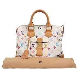 Louis Vuitton Borsa Tote Speedy Monogram Multi Canvas White Multicolore