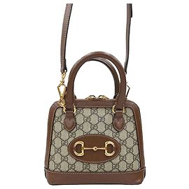 Gucci Mini Top Handle Shoulder Bag Brown Brown