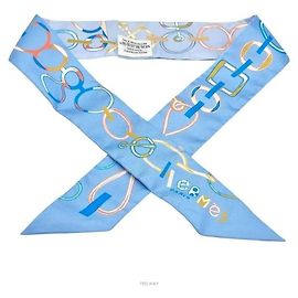 Twilly de seda Hermès azul cielo Azul