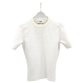 Fendi Malha Dupla Escovada Branco Branco