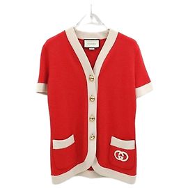 Gucci V-Ausschnitt-Cardigan mit besticktem Logo Grün