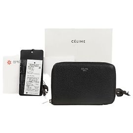 Céline Billetera Compacta Redonda con Cremallera Medium Midnight Azul
