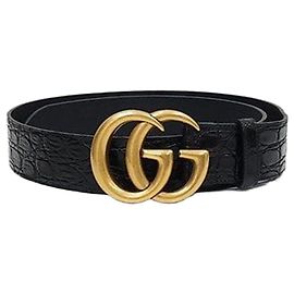 Gucci Crocodile Caymans Belt Brown