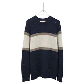 Brunello Cucinelli Stripe Round Knit Strickpullover Grün Grün