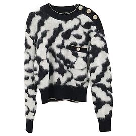 Chanel Malha de alpaca com botões Verde