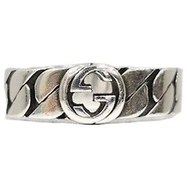 Gucci Interlocking Wide Silver Ring Silvery