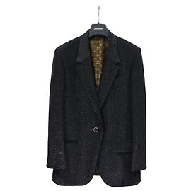 Louis Vuitton Single Breasted Glitter Women's Blazer Jacket Green