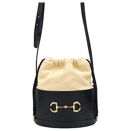 Gucci Borsa a secchiello in pelle nera Horsebit Nero