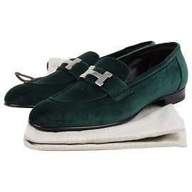 Hermès Paris Loafers Brown Leather Brown