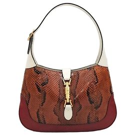 Gucci Borsa Jackie Small in pitone Marrone