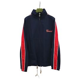 Gucci Embroidered Logo Oversized Track Jacket Brown