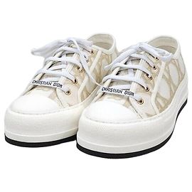 Dior Gold Work-and Platform Sneakers Golden