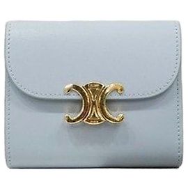 Céline Portefeuille à rabat Small Triomphe Ice Blue Bleu