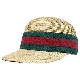Gucci Woven Raffia Hat Green