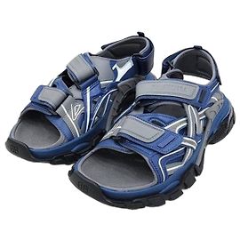 Balenciaga Track Sandals Navy Blue Leather Blue