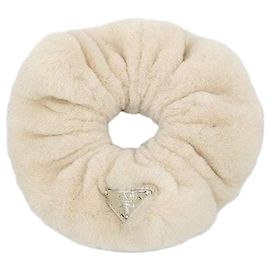 Prada Scrunchie con logo Triangle Verde