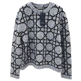 Dior Canvas Blend Jacquard Sweater Green