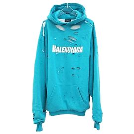 Balenciaga Oversized Hoodie im Distressed-Look XXS Grün