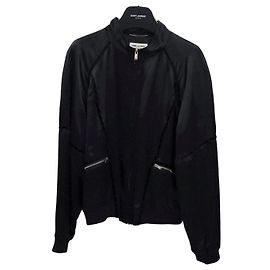 Autre Marque Silk Satin Teddy Bomber Jacket Green