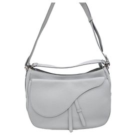 Dior Bolsa Messenger Soft Saddle Gray Marrom