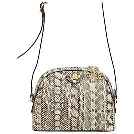 Gucci Bolso de hombro Ophidia en Python Castaño