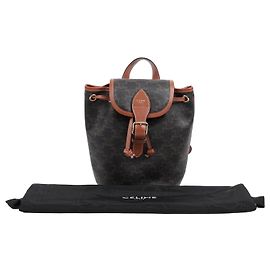 Céline Mini Triomphe Polka Canvas Rucksack Tan Braun