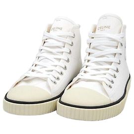 Céline Canvas Blank Lace-Up Sneakers Brown