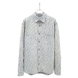 Dior Camisa de denim de algodón Oblique Azul
