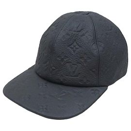 Louis Vuitton Boné Baseball Shadow em couro Monogram preto Preto